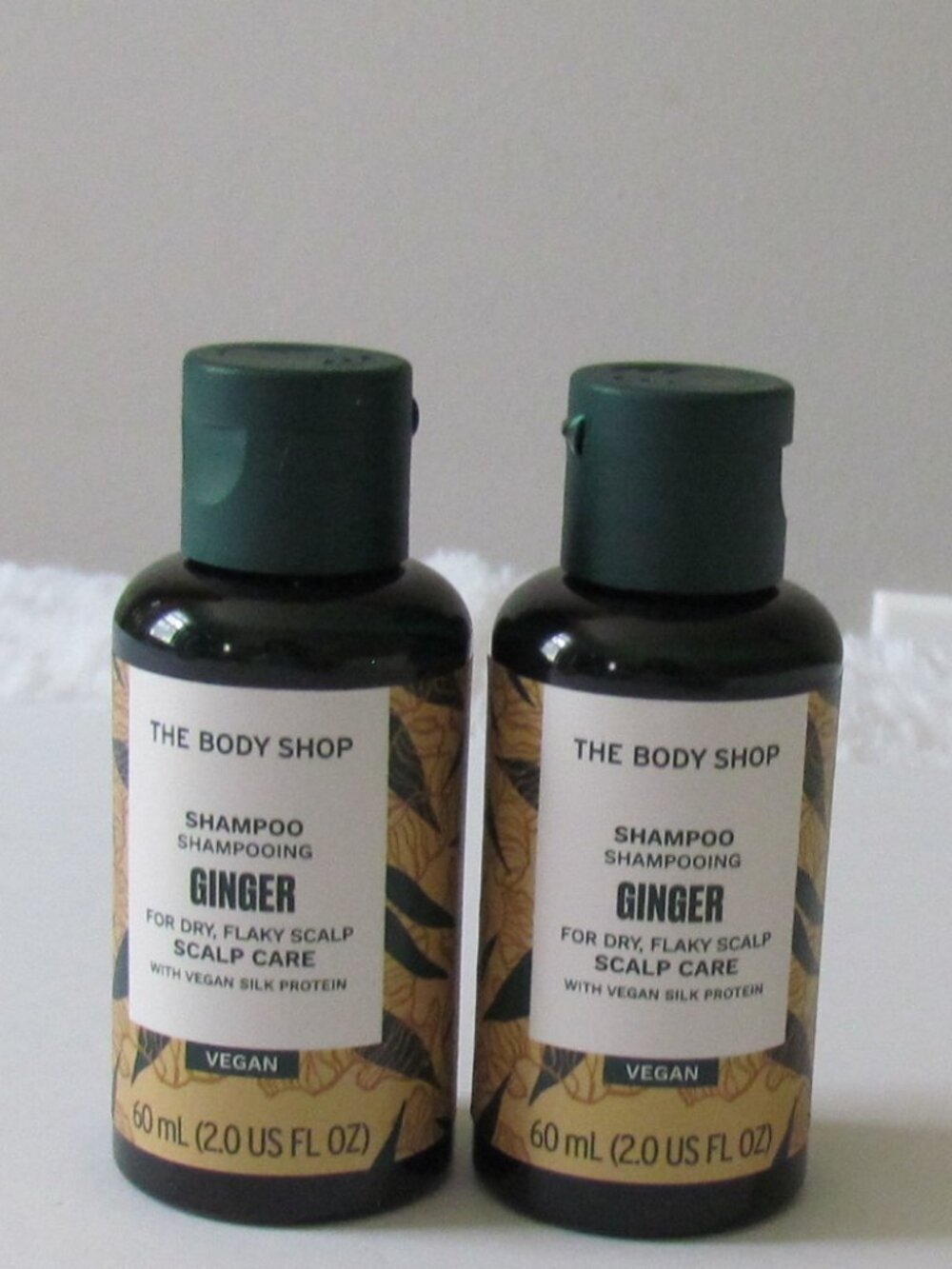 The Body Shop Ginger Scalp Care Shampoo 2 fl oz/ 60 ml - Lot of 2 - NEW